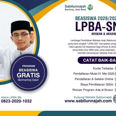 Beasiswa Gratis LPBA Sabilunnajah Ikhwan & Akhawat